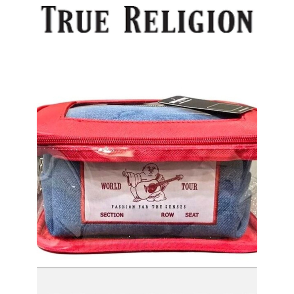 True‎ Religion Transparent & World Tour Denim Logo Toiletry Travel Bags